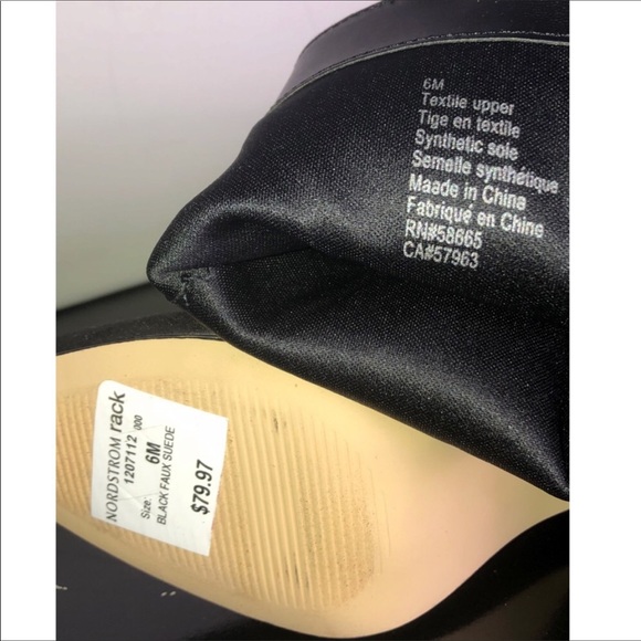 14th & Union Black Faux Suede Heel Tall Boots 6M - Picture 10 of 11